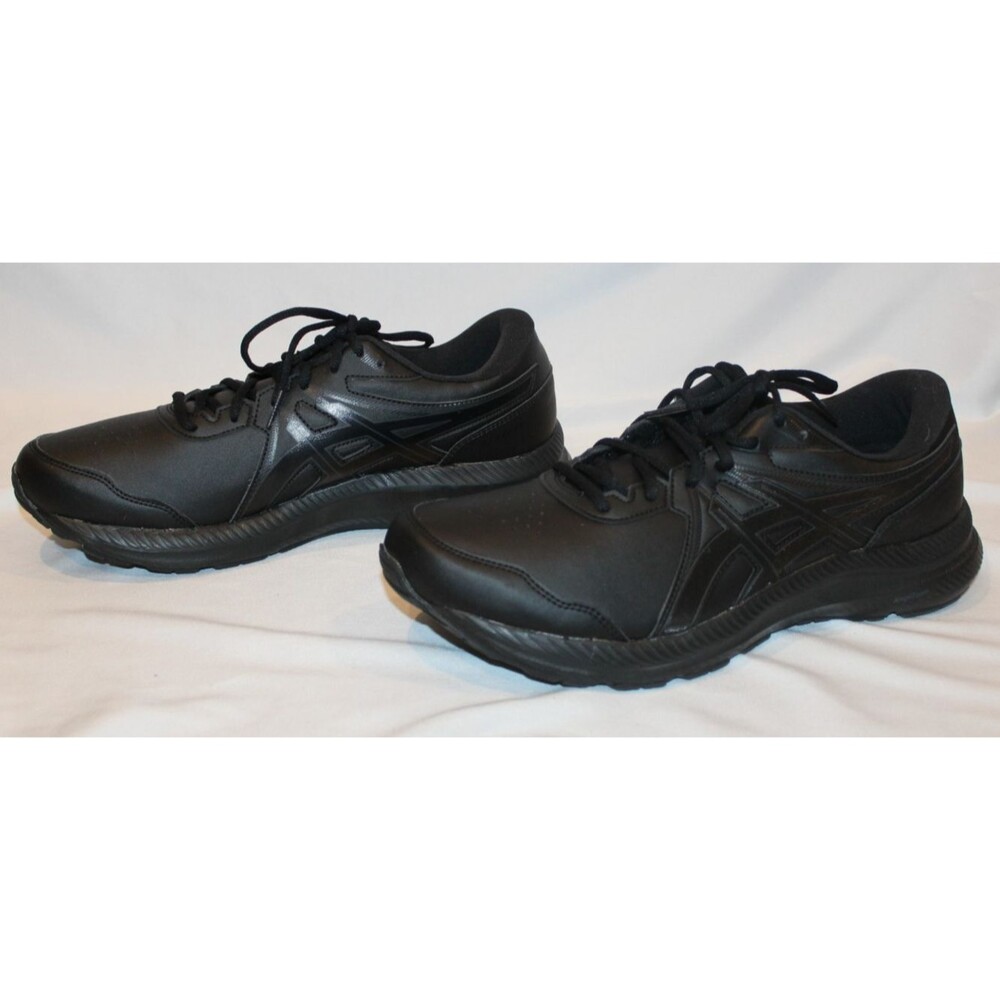 ASICS Women's Leather Gel Leather Contend SL Sneakers Triple Black NIB SZ 11 - Picture 3 of 8